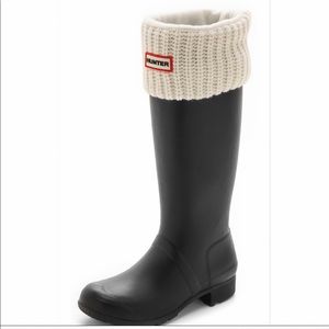 HUNTER ORIGINAL TALL RAIN BOOT SOCKS WHITE LARGE